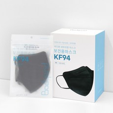 국내생산 피부트러블 없는 바디앤 KF94 새부리형 마스크 대형 50매, 블랙