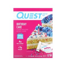 Quest Nutrition 퀘스트뉴트리션 프로틴 바 생일케이크, 60g, 4개 - DAC