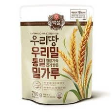 백설 통밀 영양가득 곱게빻은 밀가루, 750g, 3개