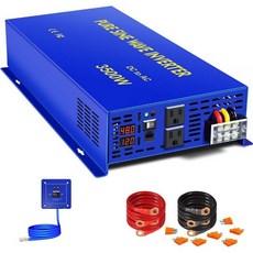 XYZ INVT 퓨어 사인파 파워 인버터 4000W 48V DC-AC 110V 120V 15ft 리모컨 서지 8000w 태양계용 컨버터 오프 그리드. (4000W 48V/, XYZ350048WR 미국직구