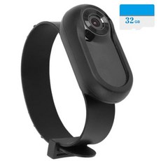 펫캠 미니 무선 캠 칼라 액션 카메라 HD 1080P 애완 동물 스포츠 다채로운 화면 지원 300 mAh 충전식, 1개, 3) Black With 32G Card
