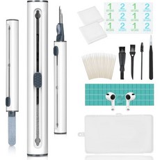 에어팟 이어버드 클리너 키트 이어폰 휴대폰 헤드폰 전자제품 청소 도구 이어 왁스 먼지 및 군크 제거 장치용 부드러운 브러시 퍼티가 포함된 다기능, 1개