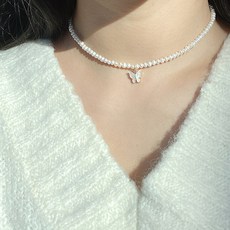 핑크담수진주목걸이