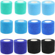 KEQCQE 자기 접착 붕대 랩 동물 응집 랩 개를위한 응급 처치 테이프 고양이 말 새, 2 Inch Blue Change 12 1, 1개