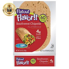 FLATOUT Flatbread Flavorit SOUTHWEST CHIPOTLE 플랫아웃 플랫브레드 6장 2팩 X 2세트, 1개