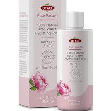 OTACI Rose Passion 100% 천연 로즈 워터 하이드레이팅 토너 페이셜 스킨 모이스처라이저 클렌저 164788, 1개, 150ml