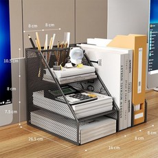 테오 사무실 책상 데스크 철제 정리함 파일 서류 수납함, 1개, 블랙 1개, 블랙