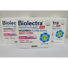 헤어메스 바이오렉트라 마그네슘400mg 울트라 다이렉트 20포, 레몬, 20정, 1개, 26g