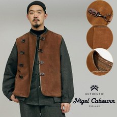 나이젤카본 예약 상품 2024년 10월 예정 가죽 베스트 OIL VELOUR BROWN