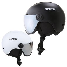 SCHUSS 고글헬멧 보드헬멧 스키헬멧 고글일체형 헬멧, 무광블랙 L