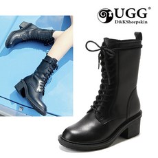 어그부츠 미들 케인 레이스업 UGG 소가죽 겨울 양모깔창 여성 어그부츠