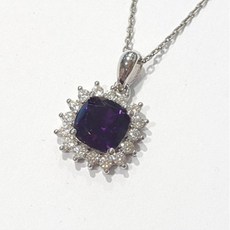 원석자수정목걸이