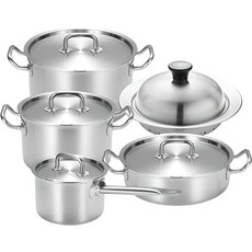 cookever 電磁爐適用Pro優質5層鍋具組 5件, 1組, 單色, 16cm片數+20cm片數+24cm片數+本體24cm+新款多用蒸籠