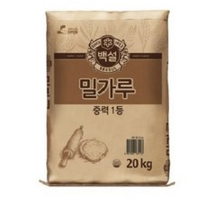 백설 중력1등 밀가루, 20kg, 1개