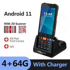 안드로이드 11 PDA 휴대용 터미널 데이터 수집기 1D 바코드 2D QR 스캐너 NFC 2G 3G 4G 와이파이 블루투스 3G 32G 4G 64G RAM RO, 12) 4GB 64GB NFC Charge - EU