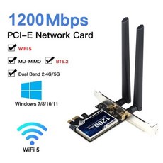 네트워크 5G 5400Mbps 블루투스 어댑터 호환 Win 6E 공유기 PCIE 52 24G 카드 1011 공유기 밴드 무선 PC 6Ghz 트라이 MT7921, 4) WIFI 5 AC1200, 1개 - g5400