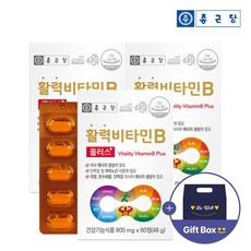 종근당 활력 비타민B 플러스 (800mgX60정) 3박스 + 기프트박스, 60정, 3개