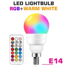 스마트 홈 LED 전구 E27 E14 GU10 B22 220V 110V 스팟 매직 변경 가능 램프 Lampada IR 제어 장식 RGB 화이트, 14 E14 RGB Cold White, 1개