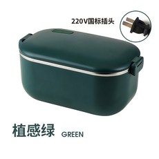 죽통 220V 도시락 보온도시락통 차량용 보온 연결 전열도시락 밥솥 직장인, 식물성 그린220V 가정용, 1개
