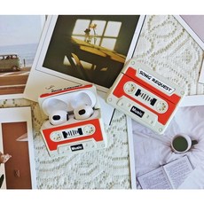 마미픽 카세트 에어팟 케이스, 에어팟3, 베이지, 1개