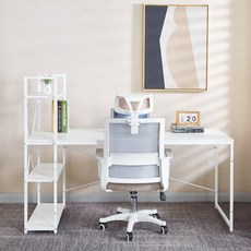 심플 h형 책상 화이트 철제 데스크 컴퓨터 학생 공부 테이블, 단품