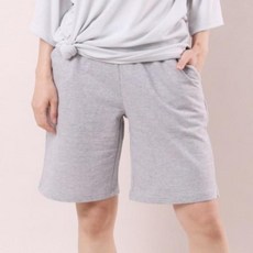 에씨클레오 허리밴딩 끈조절 편안한 착용감 5부기장 양쪽포켓 여성 면 반바지 E-1340237