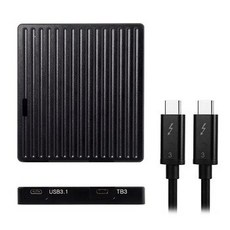 [해외] USB3.1 &AMP; THUNDERBOLT 3 TYPEC &AMP; USB 3.0 2.0PCI EXPRESS PCIENVME NGFF M키 SSD 카트리지 인클로저, Black, 기타