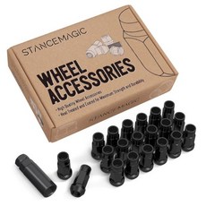 스탠스매직 20pc 네오크롬 12x1.25 확장 튜너 러그 너트 개방형 엔드 콘 테이퍼 도토리 시트 길이 50mm2 너비 22mm0.87 17mm 1116 헥스 닛산 인피니티, Black, 1개
