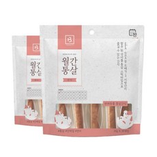 브리더랩 반려동물 월간통살 연어 스틱타입 간식 20g x 30p, 닭가슴살 + 연어 혼합맛, 2개 - 월간통살