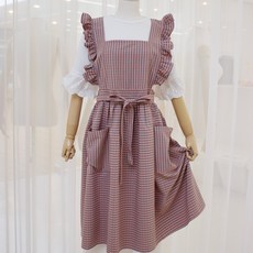 체크프릴앞치마