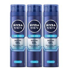 니베아 맨 쿨킥 쉐이빙젤 200ml x 3개 무료배송 쉐이빙 폼, 1세트