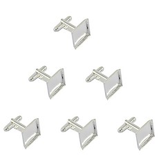 STK 편평한 패드 형식적인 커프스 단추는 백색을 가진 6pcs 사각 커프스 단추 공백 기초