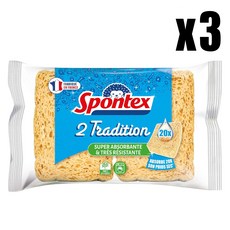 스폰텍스 노란 스폰지 20배 흡수 수세미 2개입 x 3팩 프랑스 국민 다용도 명품 Spontex 2 tradition, 2개, 3개