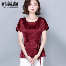 여름옷 쟈딕블라우스 여성 보여 리본스트랩 상의 반팔셔츠 트렌드