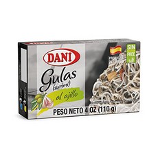 Dani Baby Eel ( Surimi ) Pack of 25 units in Garlic Sauce ( Gulas/Surimi) Canned 4 oz ( 110 g), 1