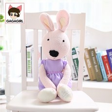 Feb.06 760번 르 수크레 설탕 뽀글이 인형 토끼 인형 쿠션 아기 인형 여자 어린이명절 선물, 핑크 토끼 자색 치마, 1.2m