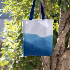 고급 에코백 친환경 마트 쇼핑용 산과 강 산 수공 푸른 염색 천연 풀과 나무 염색 환경