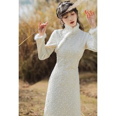 셀프웨딩드레스 원피스 이브닝드레스 파티복 머메이드 스냅사진 본식 피로연 가을과 겨울 프랑