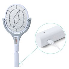 [제가] 90도 회전하는 초강력 전기 모기채 ( NEW USB 충전형 ), 그레이