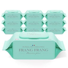 프랑프랑 플라스틱0% 화이트 비데 물티슈 60gsm(무향), 60g, 80매입, 10개