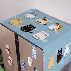 코코 양문형냉장고커버 방수 오염방지 전자제품덮개M08, 블루 고양이
