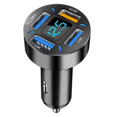 66W 4 포트 USB 차량용 충전기 고속 충전 PD 고속 충전 3.0 USB C 차량용 휴대폰 충전기 어댑터 아이폰 13 12 샤오미 삼성, 3USB QC3.0, 1개