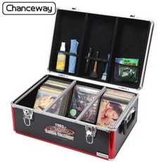 LP판 정리함 블랙아교 음반 CD케이스 DVD케이스 대용량 카세트 CD플레이어 잠금, 01 블랙레드알루미늄합금40매