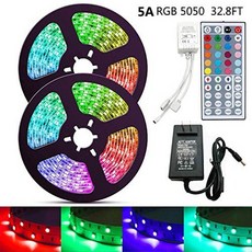 HIKENRI LED Strip Light 32.8ft 300LEDs SMD 5050 RGB Rope Lighting Color Changing Full Kit with 44-K, One Color_One Size, One Color_One Size