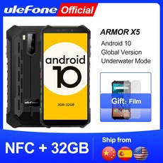 Ulefone Armor X5 안드로이드 10 견고한 방수 스마트 폰 IP68 MT6762 휴대 전화 3 기가 바이트 32 기가 바이트 Octa 코어 NFC 4G LTE 휴대 전, 1개, Russian Area, Red