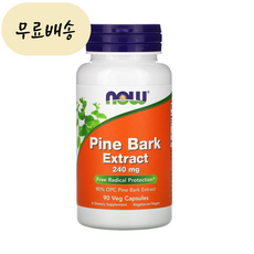 (나우) 파인바크 240mg 90정 소나무껍질 추출물 파인바크 소나무 껍질 추출물 Pine Bark, 90개