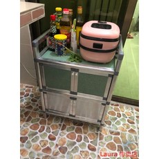 렌지대 심플 찬장 가스렌지수납장 스테인레스 싱크대 캐비닛 가정용 조립 전세 경제형, C01-더블도어, T06-2층 프리미엄 타입과일 그린 76높이 56넓이