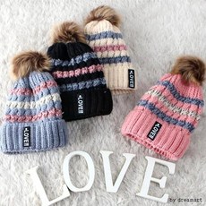 치치몰 LOVE 털 겨울모자 겨울비니 남녀공용귀달이 모자