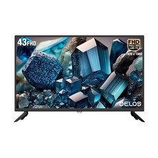 델로스 43인치 FHD LED TV 에너지 1등급 고화질, DA4300DF, 고객직접설치, 스탠드형, 109.22cm