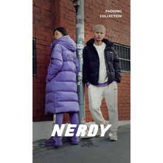 널디 롱패딩 NY 트랙 솔리드 롱 다운 자켓 블랙 퍼플